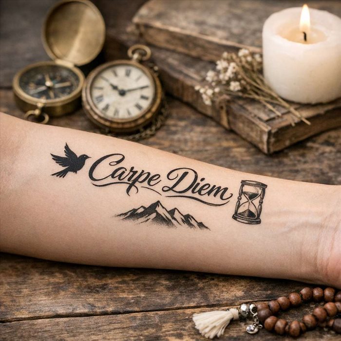 Symboles du tatouage carpe diem : significations et idées